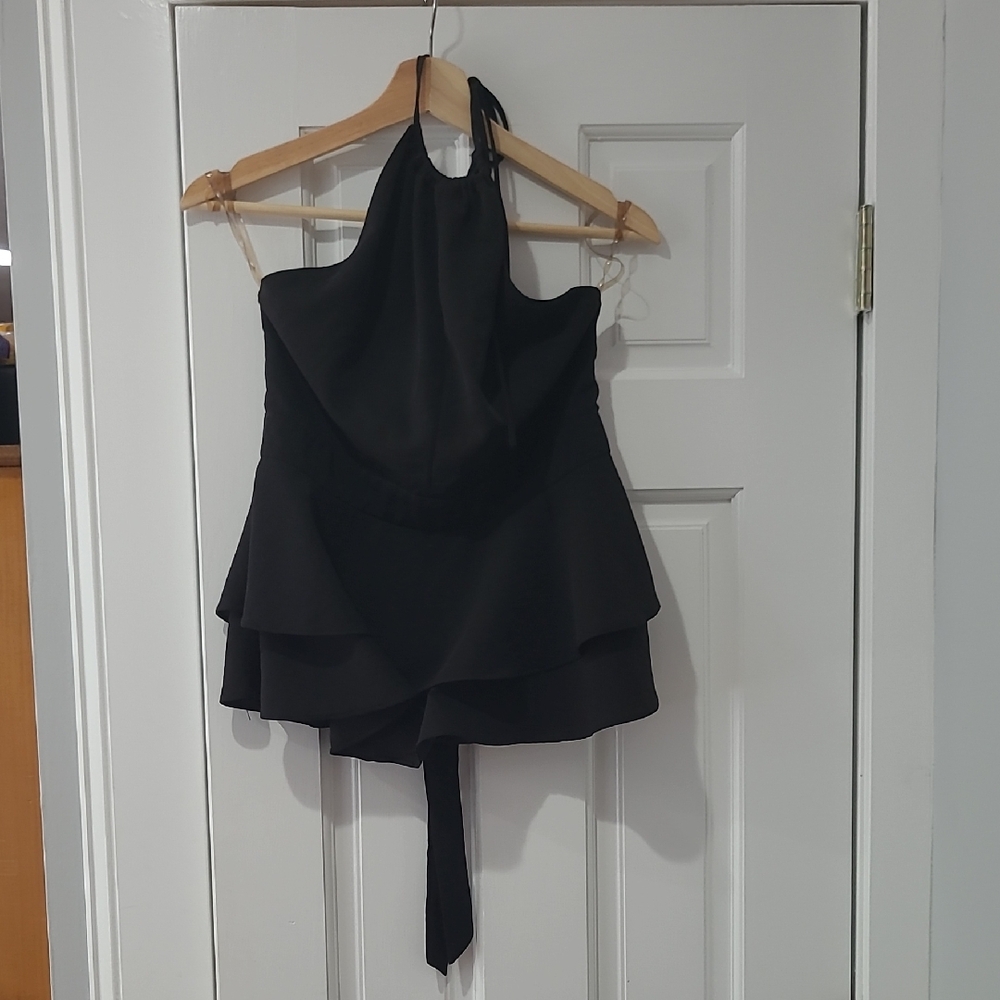 Black Haltertop